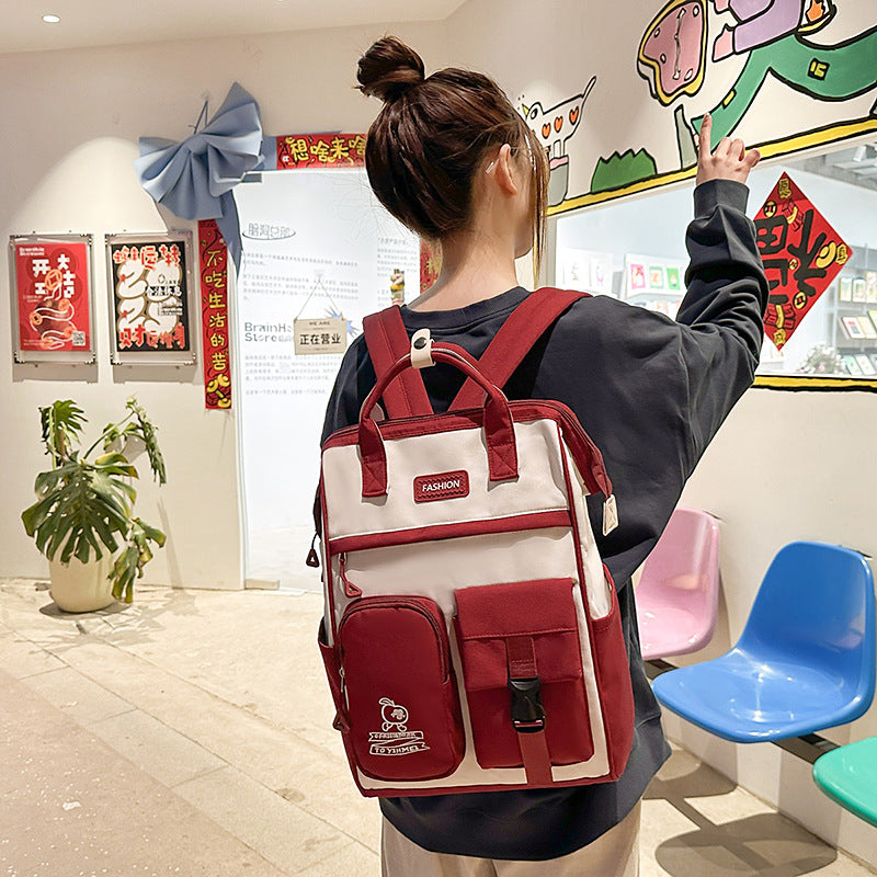 High-capacity Student Backpack In Instagram-style Design